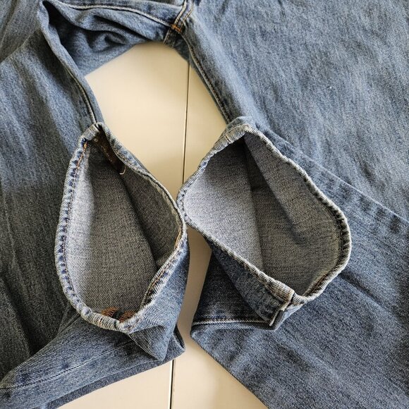 Levi's Jeans Mens 34 x 34 / 32 Blue 501 Straight Leg Cotton Denim Western Cowboy - Picture 10 of 16